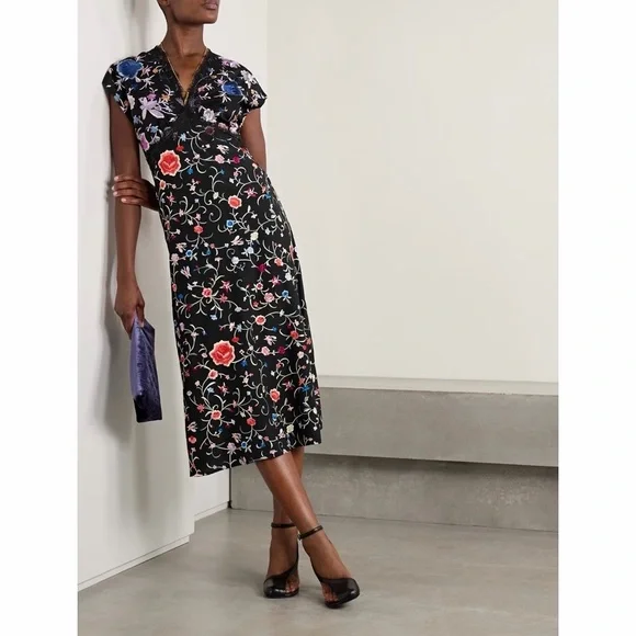 floral embroidered cocktail dress Maïa White floral-embroidered lace mini dress, L / White